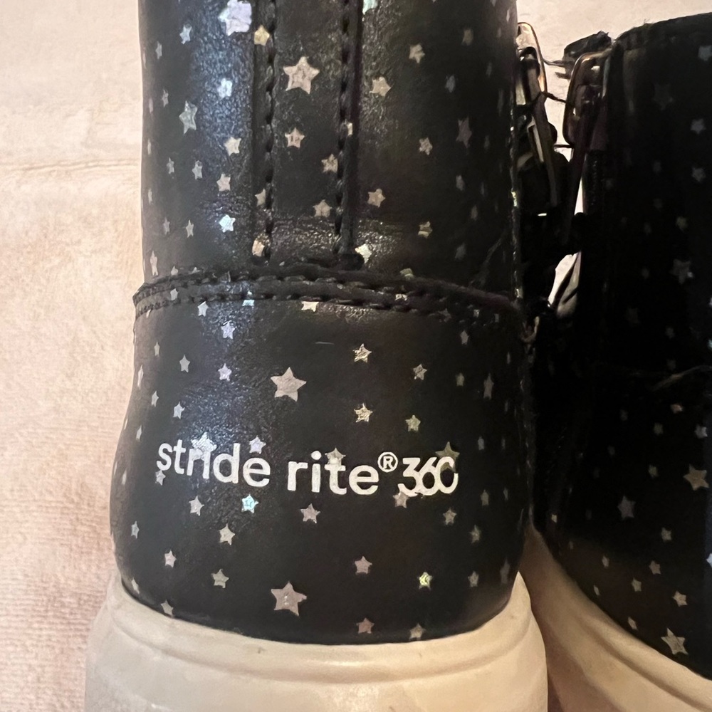 Starry Black Stride Rite Boots 6 Toddler - Picture 3 of 6